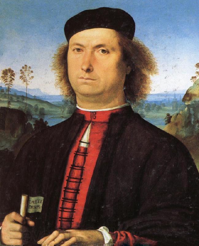 PERUGINO, Pietro Portrait of Francesco delle Opere Norge oil painting art